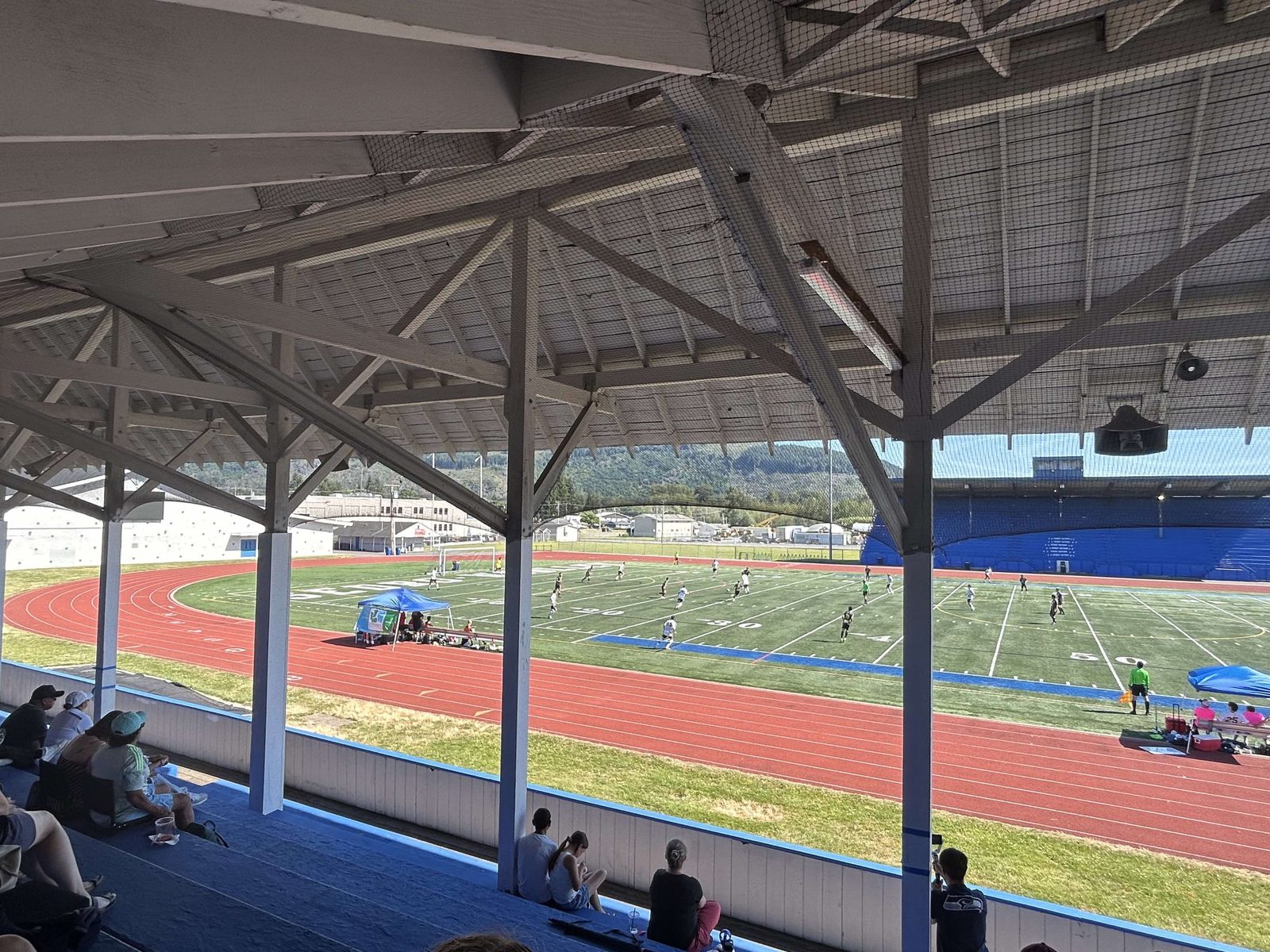 Fans gathered to watch the game at the historic Sedro-Wooley High School grounds