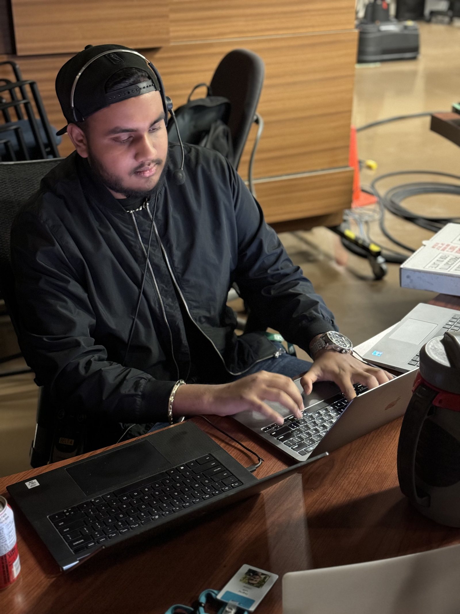 Lalli hard at work with Hockey Night Punjabi’s Social Media Team